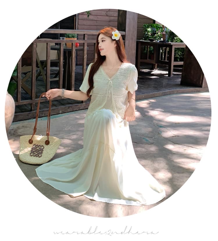 실사 보헤미안 휴가 바람 페이크 레이어드 드레스 빅 사이즈 여성 의류 여름 자이언트 잘 생긴 품격 빅 사이즈 부드러운 바람 상세 이미지 12