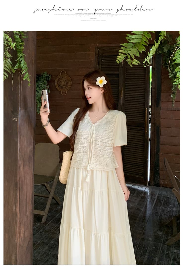 실사 보헤미안 휴가 바람 페이크 레이어드 드레스 빅 사이즈 여성 의류 여름 자이언트 잘 생긴 품격 빅 사이즈 부드러운 바람 상세 이미지 17