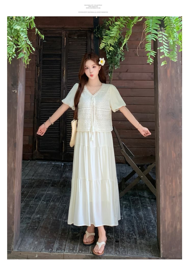 실사 보헤미안 휴가 바람 페이크 레이어드 드레스 빅 사이즈 여성 의류 여름 자이언트 잘 생긴 품격 빅 사이즈 부드러운 바람 상세 이미지 20