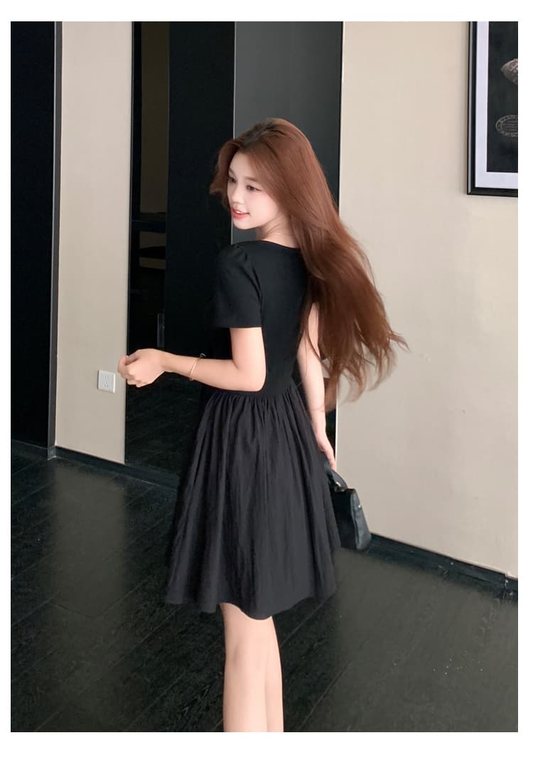 실사 파리 전복 빅 사이즈 여성 의류 프랑스식 검정색 고급 센스 나비 매듭 디자인 롱 코트 허리 수축 드레스 상세 이미지 29