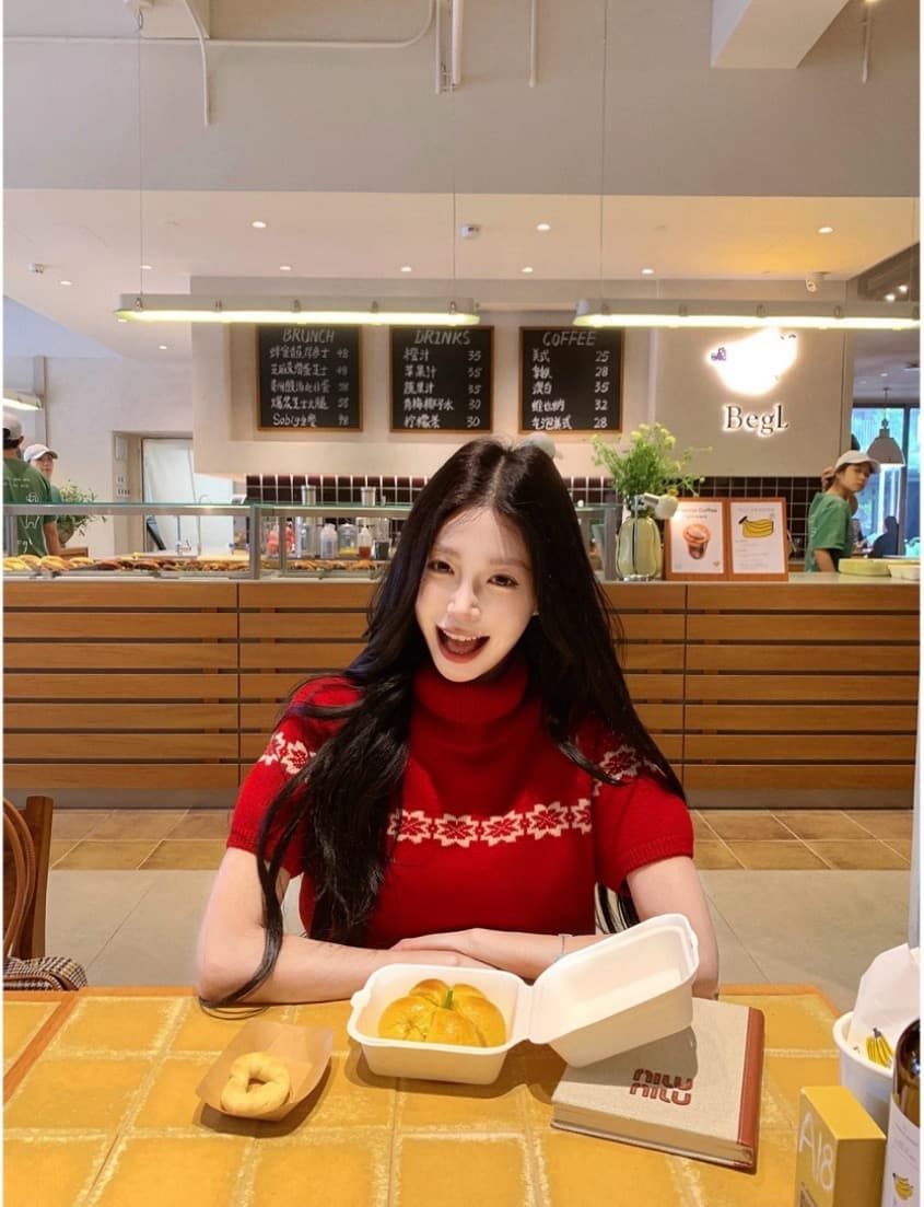 pinksoya 레트로 공정한 섬 자카드 빨간색 반팔 스웨터 여자 가을 겨울 새로운 연령 감소 슬림해 보이는 니트 맨위 상세 이미지 1