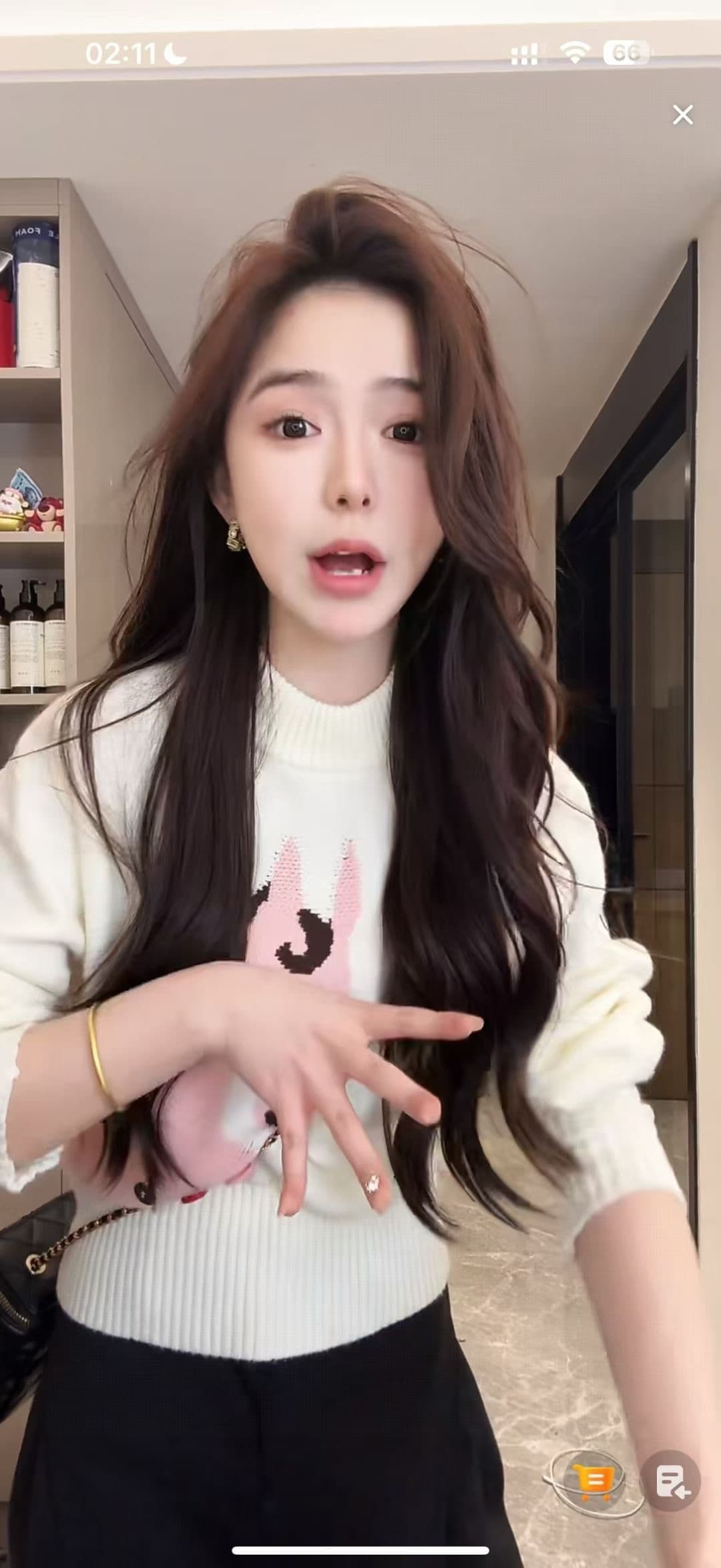 신년 부드러운 찹쌀 만화 작은 말 긴팔 니트 스웨터 여성 이른 봄 고유 한 아름다운 miu 부서 스웨터 기본 셔츠 맨위 이미지 3