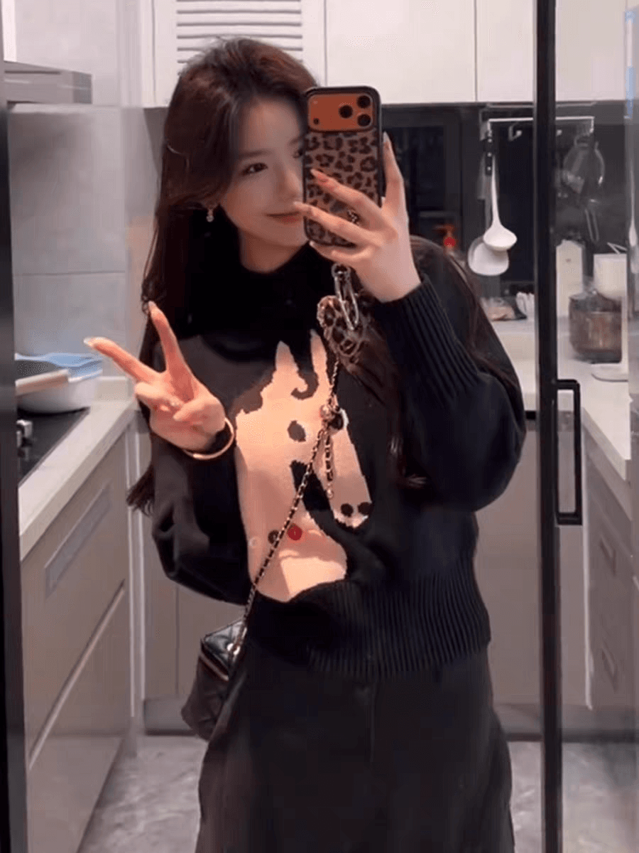 신년 부드러운 찹쌀 만화 작은 말 긴팔 니트 스웨터 여성 이른 봄 고유 한 아름다운 miu 부서 스웨터 기본 셔츠 맨위 상세 이미지 6