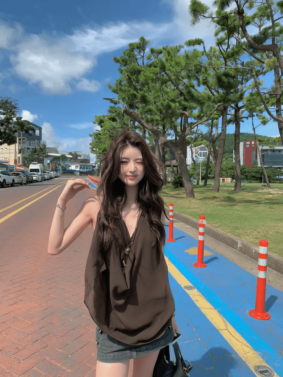 tootoo 느슨함 센스 작은 대중 Chic 행침 목 조끼 여성 여름 루즈핏 다용도 슬립 맨위 민소매 티셔츠 상세 이미지 5