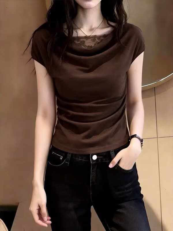 항구 바람 우아함 패션 편안함 빛 요리 한 프랑스식 바람 흔들다 칼라 반팔 셔츠 디자인 센스 작은 대중 품격 출퇴근 맨위 이미지 2