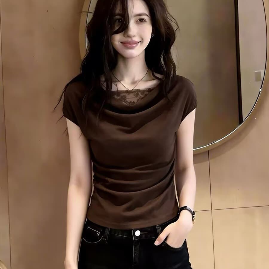 항구 바람 우아함 패션 편안함 빛 요리 한 프랑스식 바람 흔들다 칼라 반팔 셔츠 디자인 센스 작은 대중 품격 출퇴근 맨위 상세 이미지 5