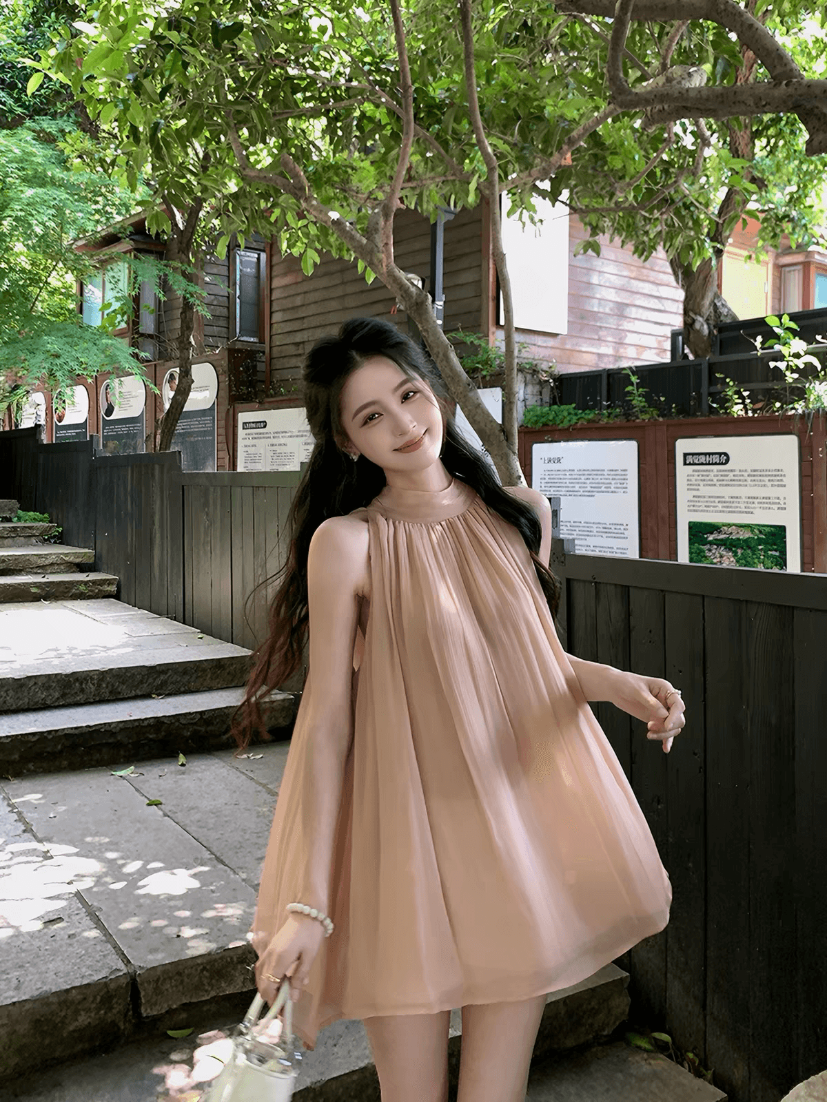 linyaner 장미 부서 럭셔리 센스 오프숄더 행침 목 민소매 시폰 셔츠 여성 여름 루즈핏 품격 쉬폰 톱 이미지 3