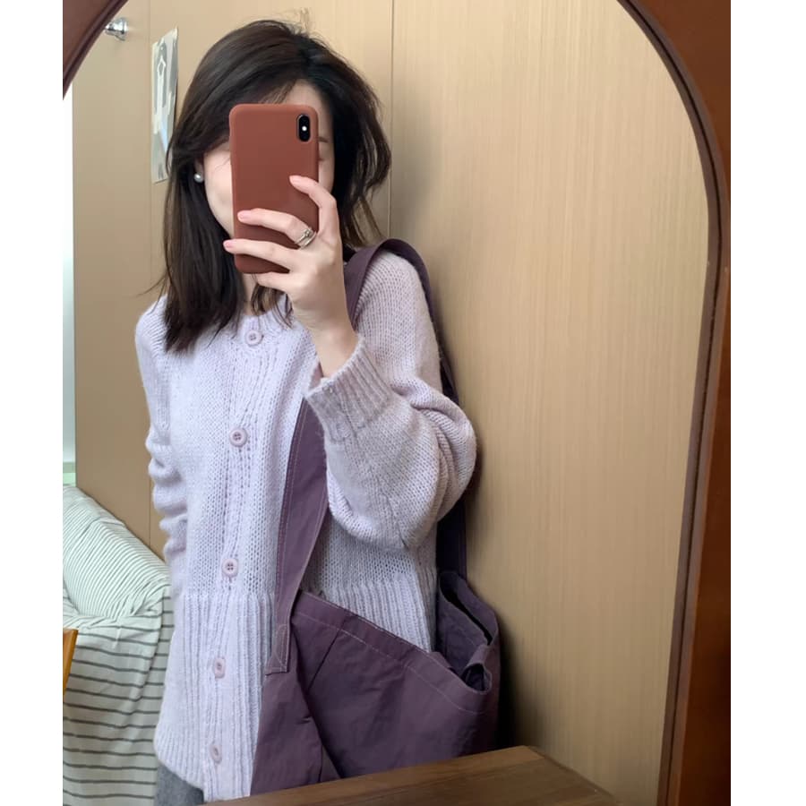 사탕 색상 연령 감소 품격 스웨터 여성 코트 봄과 가을 니트 오픈 가디건 한국 스타일 부드러운 얇은 코트 이미지 2