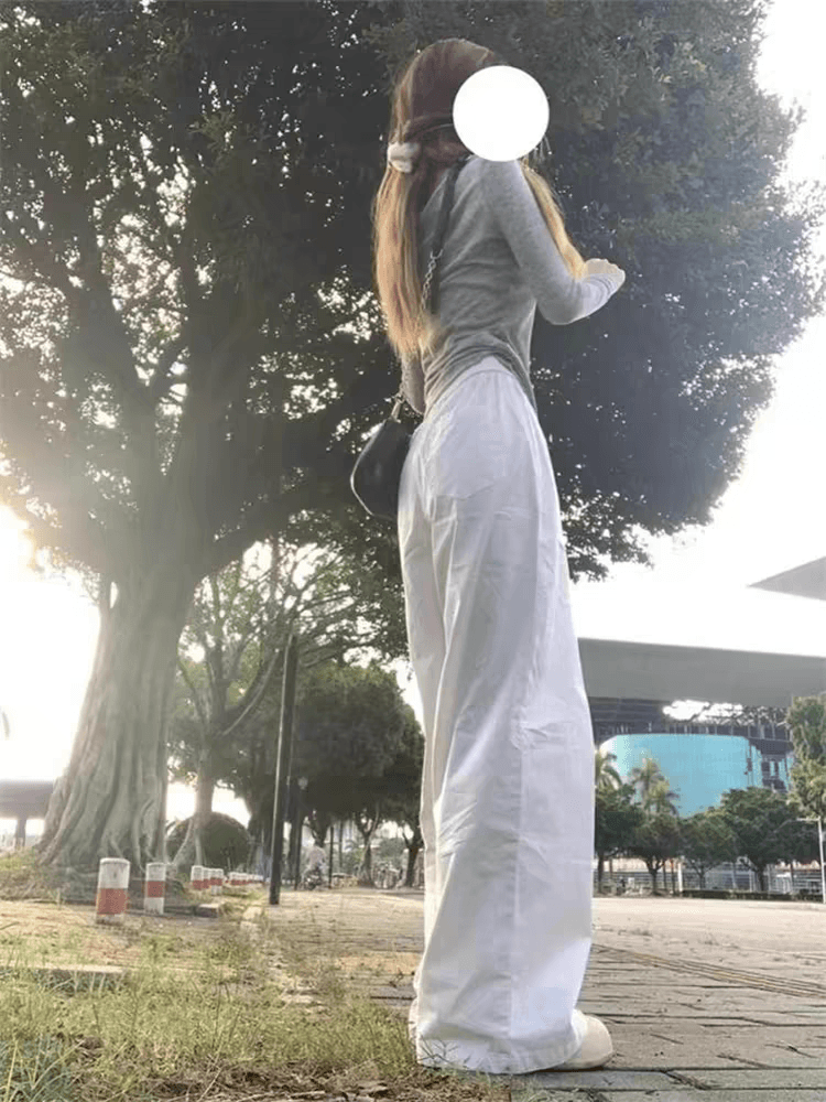 슈퍼 잘 생긴 회색 V넥 새끼 고양이 프린트 티셔츠 기본 셔츠 여성 봄과 가을 쇄골 작은 키 슬림해 보이는 긍정적 인 어깨 의류 상세 이미지 3
