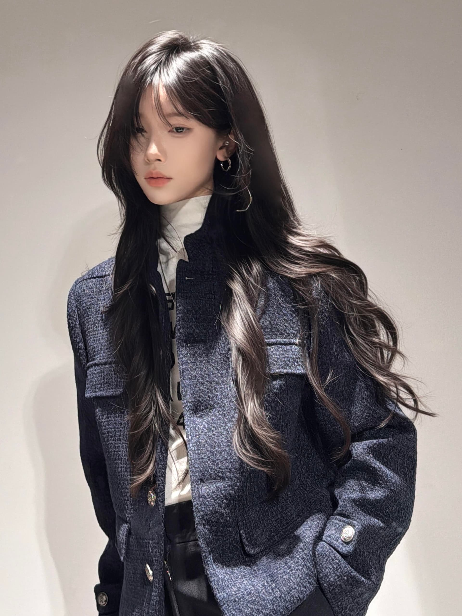 오래된 돈 바람 트위드 짧은 여성 코트 봄 가을 새로운 품격 캐주얼 다용도 출퇴근 착용 가져 가라. 긴팔 정장 맨위 상세 이미지 1