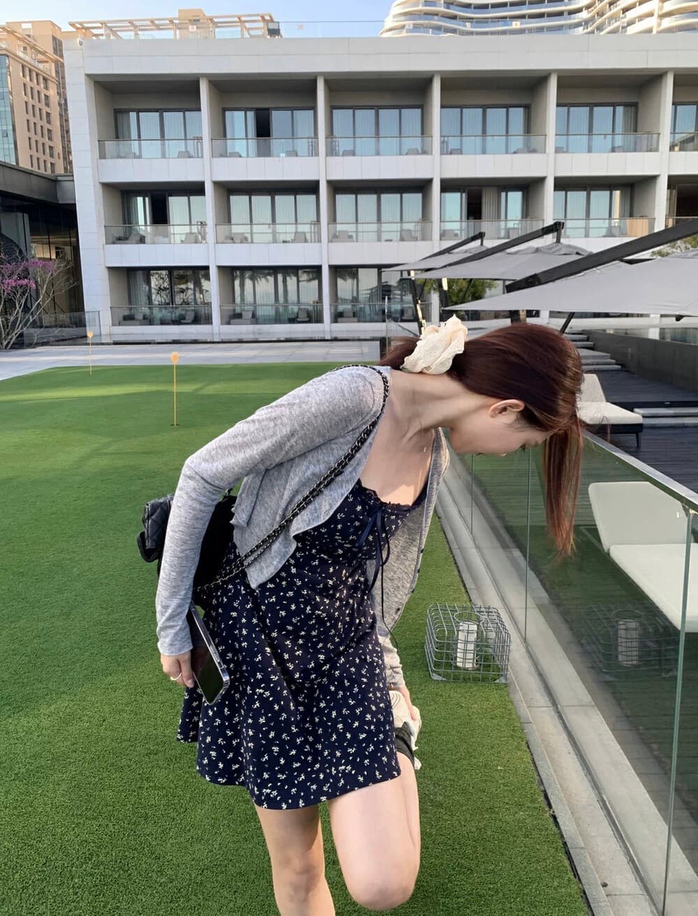 프랑스식 레이스업 해변가 휴가 슬립 드레스 마이크로 ~을 통해 프릴 자외선 차단 오픈 가디건 투피스 세트 세트