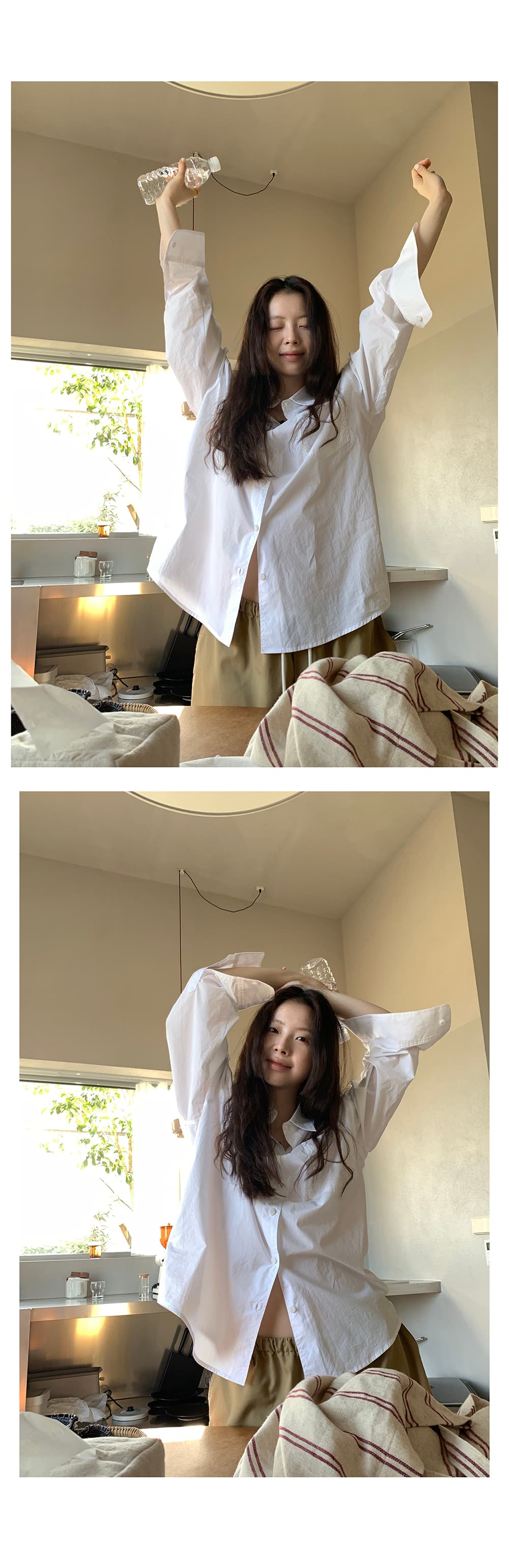helloooeat 60 지점 빗질하다 가져 오기 실 익스트림 제인 순면 흰 셔츠 출퇴근 루즈핏 긴팔 품격 셔츠 상세 이미지 18