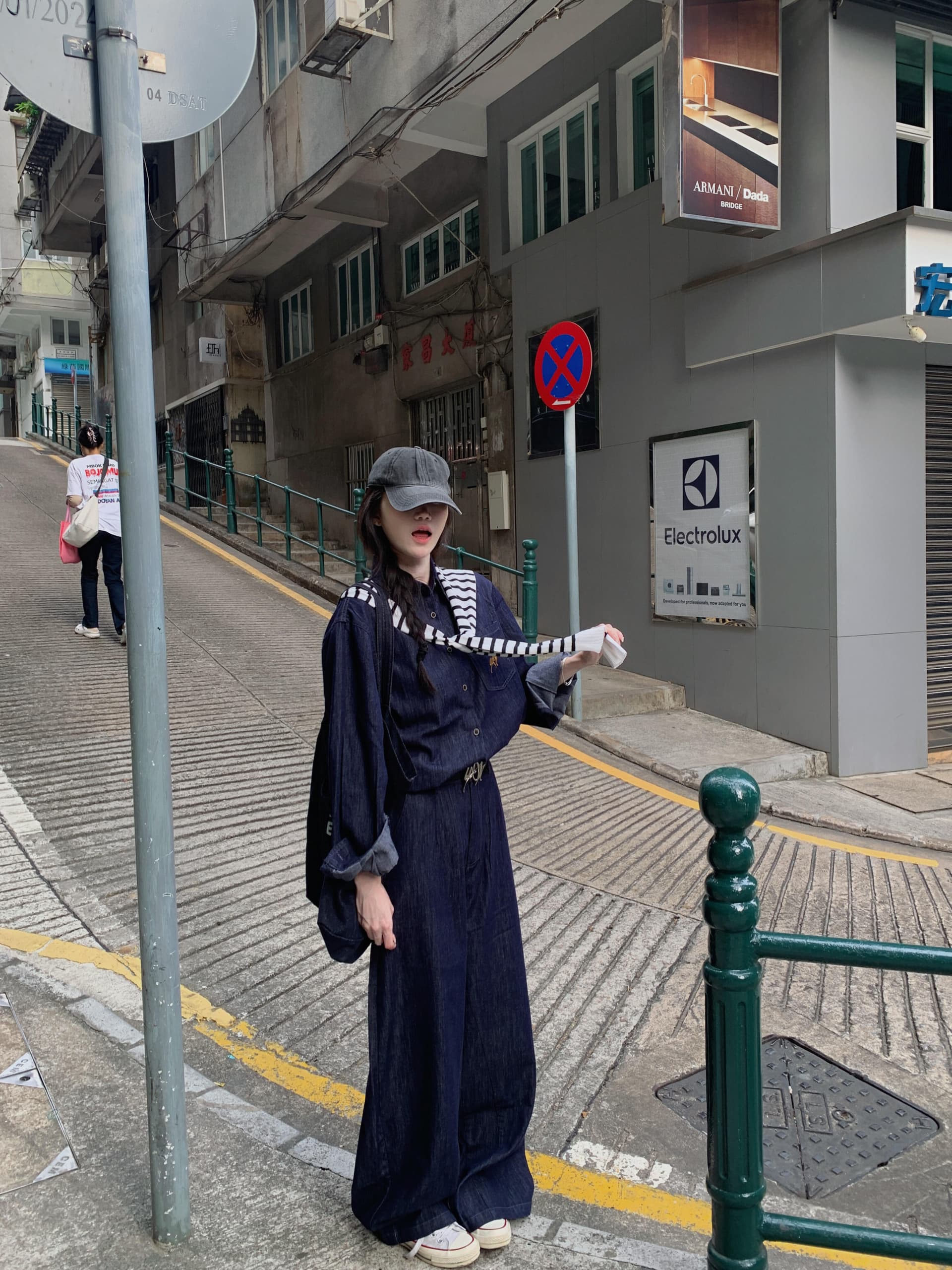 데님 세트 여성 2026 가을 새로운 데님 재킷 주간 실크 청바지 작은 키 숄 이미지 3