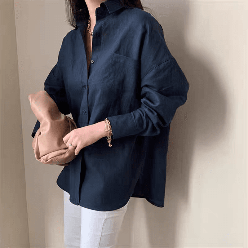 프랑스식 화이트 자외선 차단 여성 셔츠 여름 얇은 스타일 루즈핏 느긋한 바람 긴팔 셔츠 카디건 코트 면 린넨 맨위 이미지 2