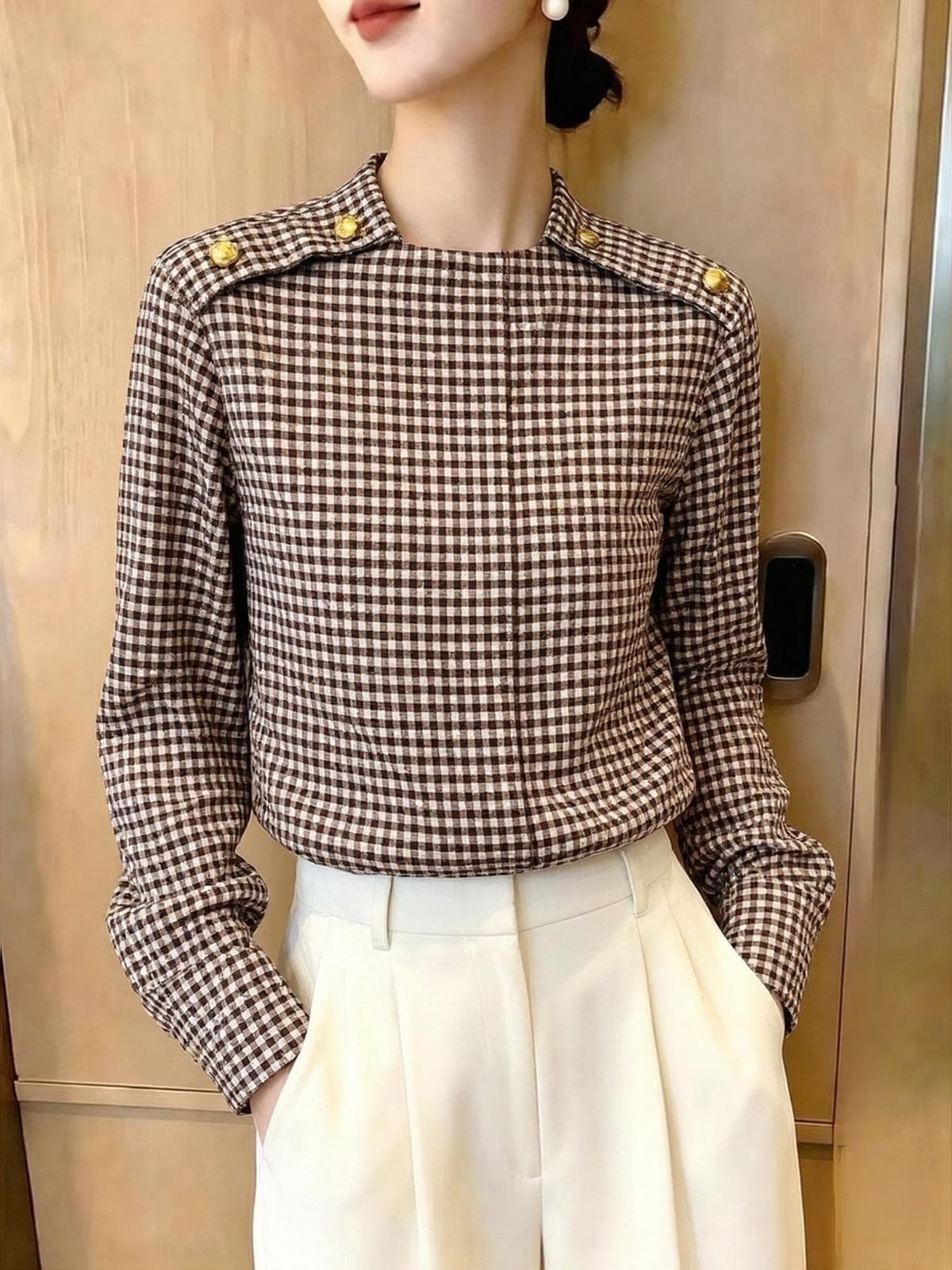 고유 한 아름다운 슈퍼 잘 생긴 맨위 여성 2026 년 가을 새로운 프랑스식 디자인 센스 작은 대중 패션 품격 긴팔 이미지 3