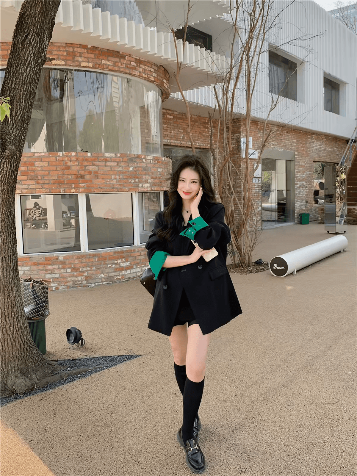 검정색 작은 양복 여성 코트 봄 가을 2026 새로운 캐주얼 루즈핏 작은 키 고급 센스 튀김 거리 정장 맨위 이미지 4