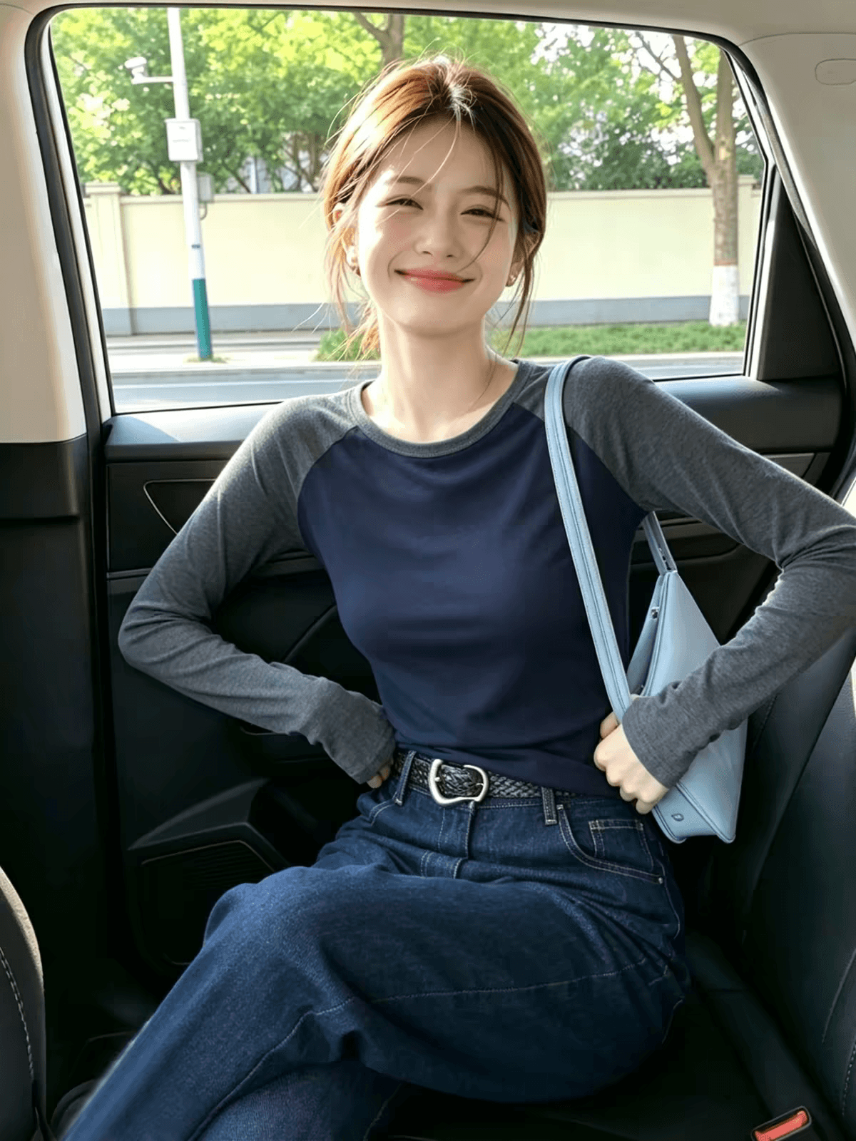 캐주얼 배색 긴팔 티셔츠 여성 몸매 가꾸기 슬림해 보이는 다용도 자외선 차단 블라우스 이른 가을 얇은 스타일 인사이드 가져 가라. 기본 셔츠 맨위 이미지 4