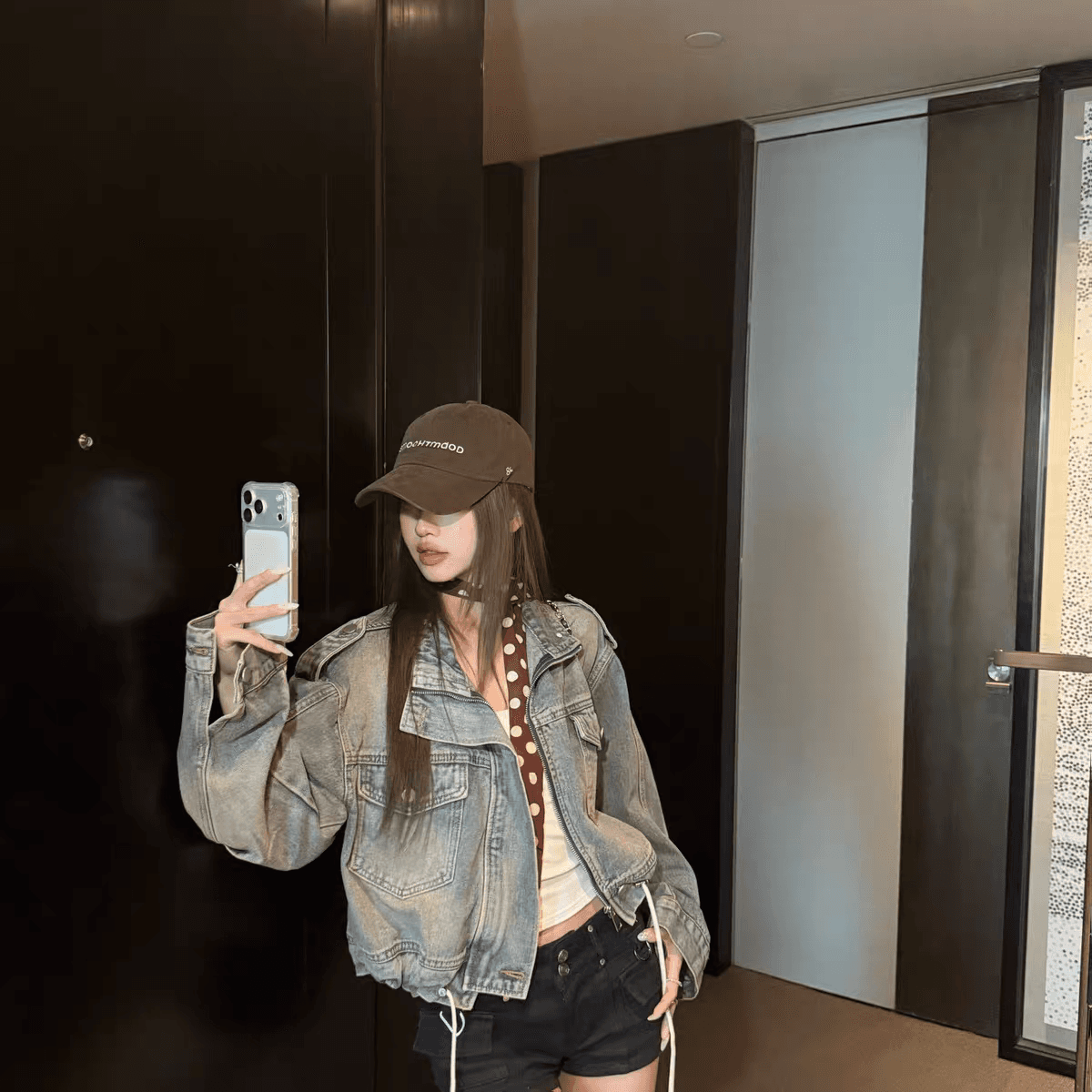 linyis 한 부서 레트로 워싱 무거운 작업 데님 여성 코트 봄 가을 새로운 다용도 루즈핏 외부 잡아라. 의류 이미지 3