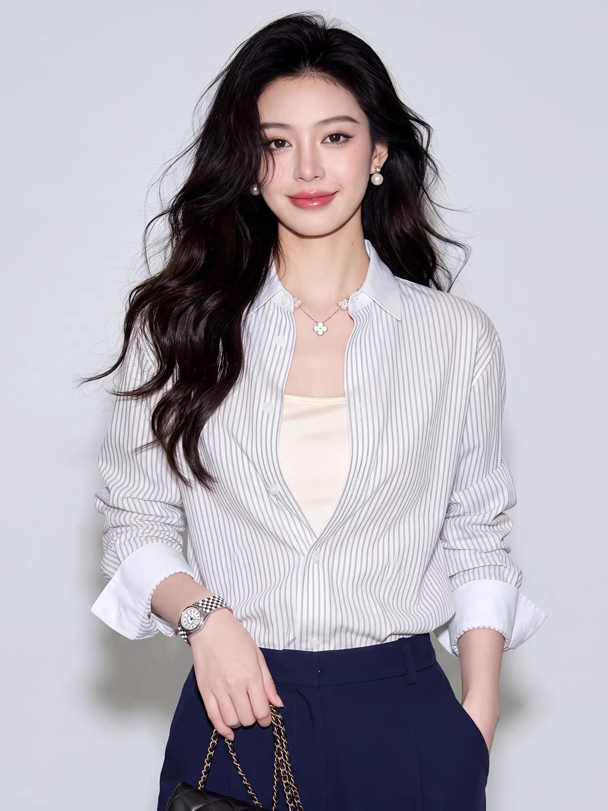 프랑스식 디자인 센스 스트라이프 여성 셔츠 2026 새로운 얇은 스타일 출퇴근 긴팔 셔츠 코치 사소한 맨위