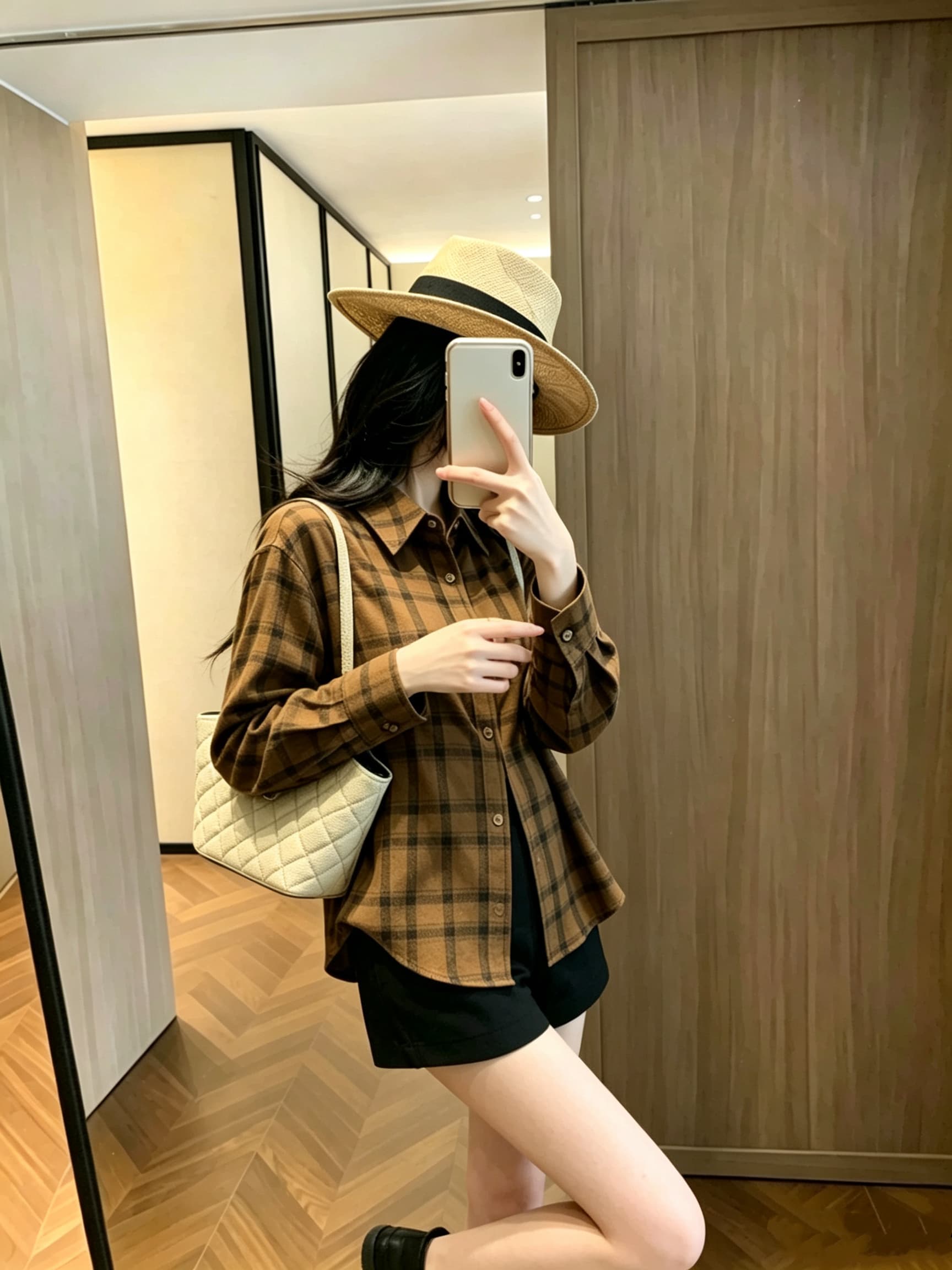 아메리칸 레트로 심황 체크무늬 여성 셔츠 2026 가을 루즈핏 느긋한 슬림해 보이는 체크무늬 맨위 재킷 캐주얼 상세 이미지 4