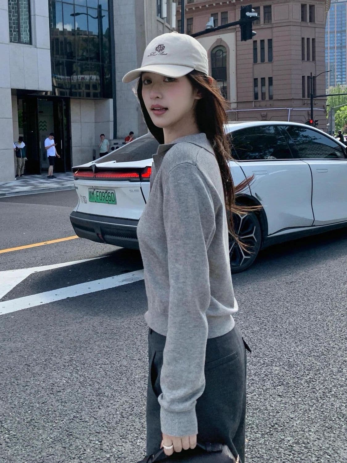lin12- 높음 지혜 빛 사람들 스웨터 오래된 돈 바람 POLO 칼라 니트 스웨터 여성 느긋한 캐주얼 V넥 긴팔 맨위 상세 이미지 6