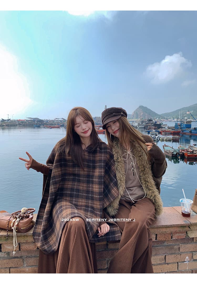 작은 6 월 6 월 브리트니 고대 복장 소녀 bbr 클래식 체크무늬 시리즈 후드 망토 코트 여성 새로운 색상 2.0 상세 이미지 18