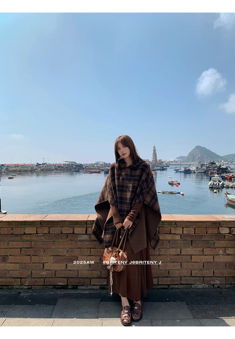 작은 6 월 6 월 브리트니 고대 복장 소녀 bbr 클래식 체크무늬 시리즈 후드 망토 코트 여성 새로운 색상 2.0 상세 이미지 19