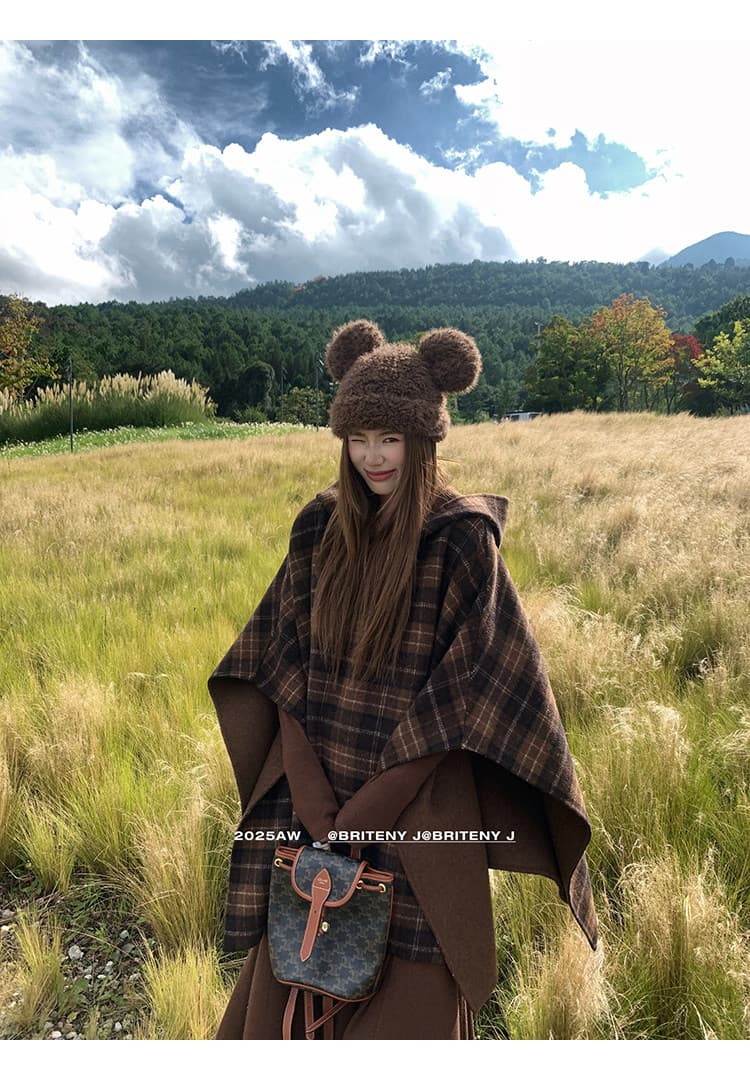 작은 6 월 6 월 브리트니 고대 복장 소녀 bbr 클래식 체크무늬 시리즈 후드 망토 코트 여성 새로운 색상 2.0 상세 이미지 20