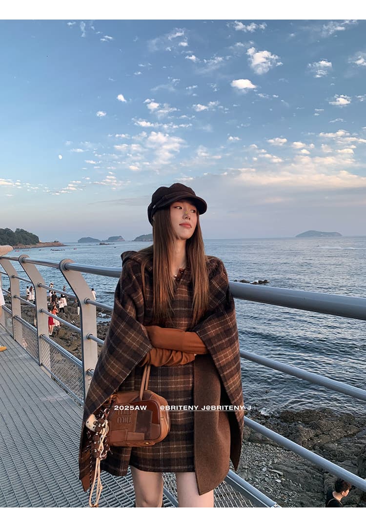 작은 6 월 6 월 브리트니 고대 복장 소녀 bbr 클래식 체크무늬 시리즈 후드 망토 코트 여성 새로운 색상 2.0 상세 이미지 24