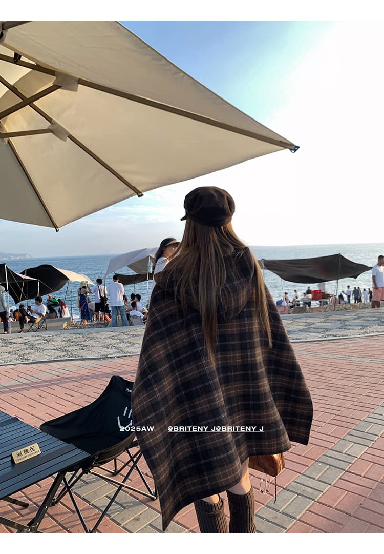작은 6 월 6 월 브리트니 고대 복장 소녀 bbr 클래식 체크무늬 시리즈 후드 망토 코트 여성 새로운 색상 2.0 상세 이미지 26