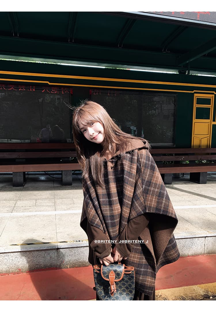 작은 6 월 6 월 브리트니 고대 복장 소녀 bbr 클래식 체크무늬 시리즈 후드 망토 코트 여성 새로운 색상 2.0 상세 이미지 31