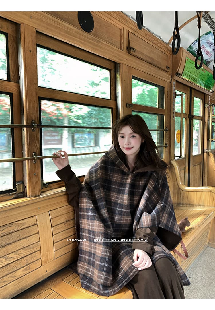 작은 6 월 6 월 브리트니 고대 복장 소녀 bbr 클래식 체크무늬 시리즈 후드 망토 코트 여성 새로운 색상 2.0 상세 이미지 32