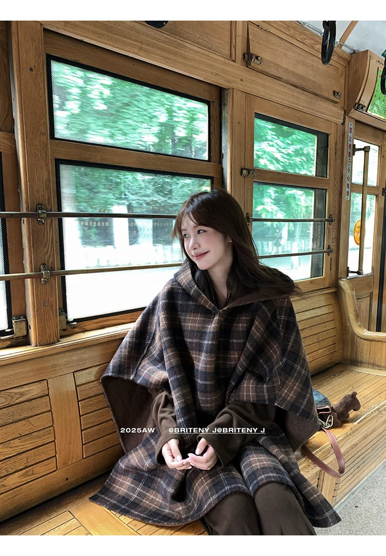 작은 6 월 6 월 브리트니 고대 복장 소녀 bbr 클래식 체크무늬 시리즈 후드 망토 코트 여성 새로운 색상 2.0 상세 이미지 33