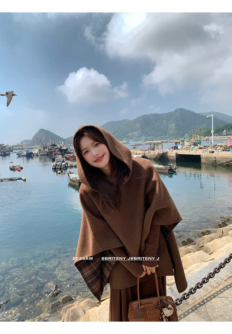 작은 6 월 6 월 브리트니 고대 복장 소녀 bbr 클래식 체크무늬 시리즈 후드 망토 코트 여성 새로운 색상 2.0 상세 이미지 38
