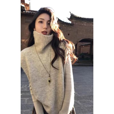 스트라이프 별 소매 니트 오픈 가디건 여성 이른 가을 달콤한 차가운 핫걸 프릴 리더쉽 단추 얇은 스타일 스웨터 코트 상세 이미지 1