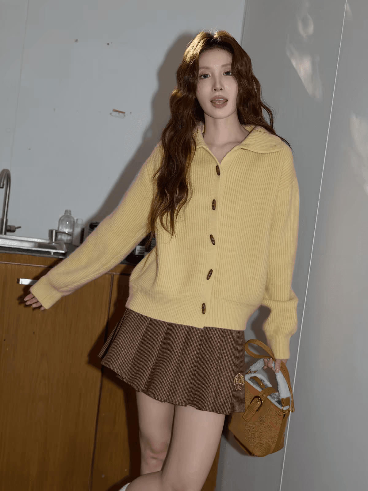 시끄러운 홈 한 부서 황색 터틀넥 인사이드 가져 가라. 만나는 스웨터 여자 2026 가을 겨울 캐주얼 보온 긴팔 스웨터 이미지 2