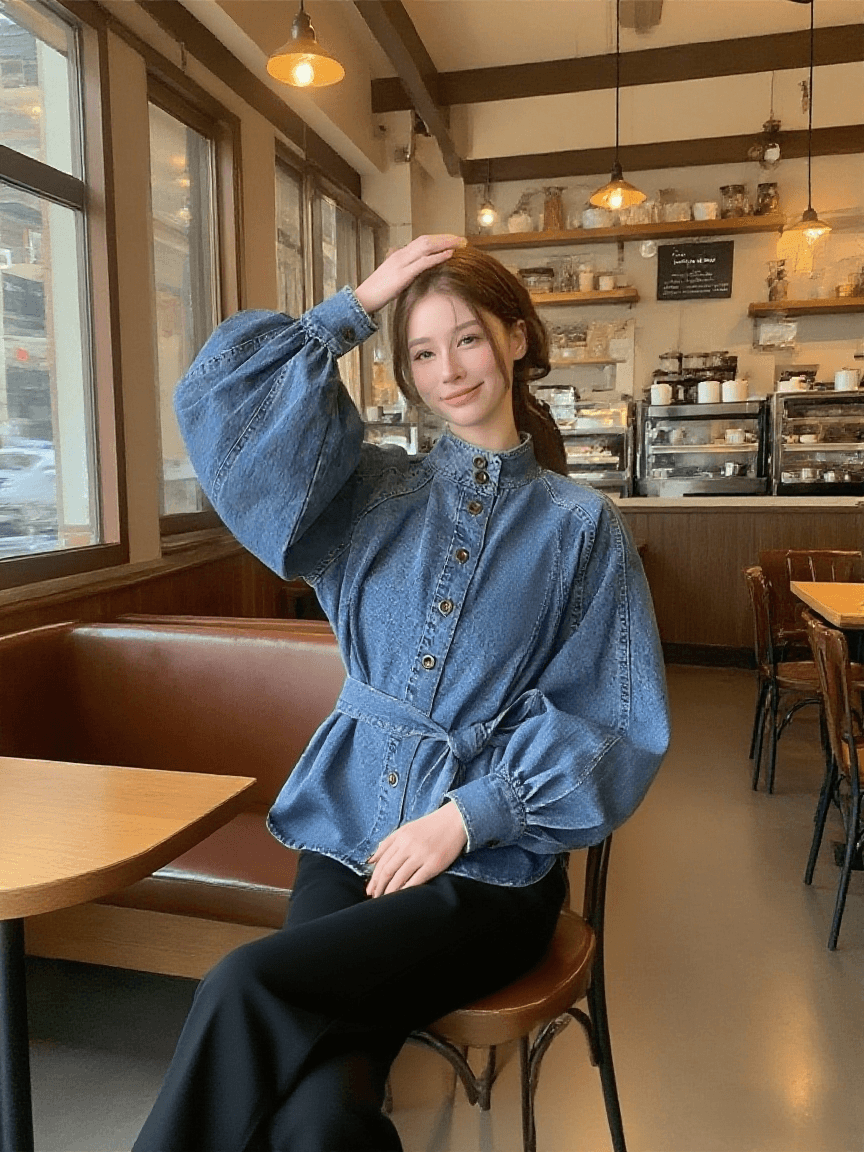 2026 이른 가을 ootd 슈퍼 화재 작은 샤넬 스타일 올해 인기 고유 한 슈퍼 잘 생긴 아름다운 캐주얼 쇼트 스타일 데님 재킷 상세 이미지 2