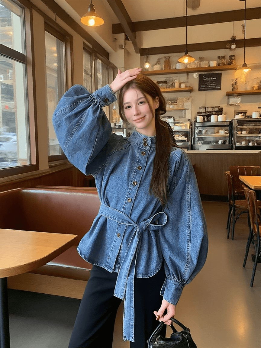 2026 이른 가을 ootd 슈퍼 화재 작은 샤넬 스타일 올해 인기 고유 한 슈퍼 잘 생긴 아름다운 캐주얼 쇼트 스타일 데님 재킷 상세 이미지 3