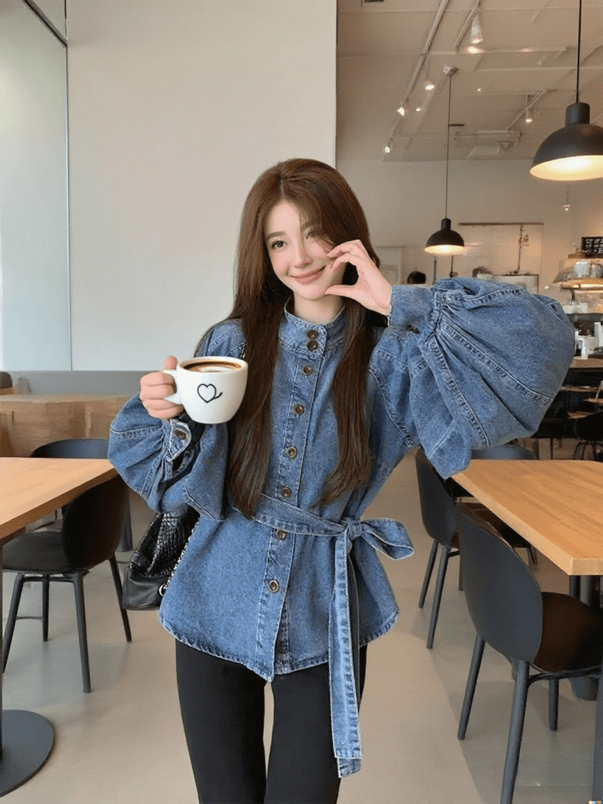 2026 이른 가을 ootd 슈퍼 화재 작은 샤넬 스타일 올해 인기 고유 한 슈퍼 잘 생긴 아름다운 캐주얼 쇼트 스타일 데님 재킷 상세 이미지 4