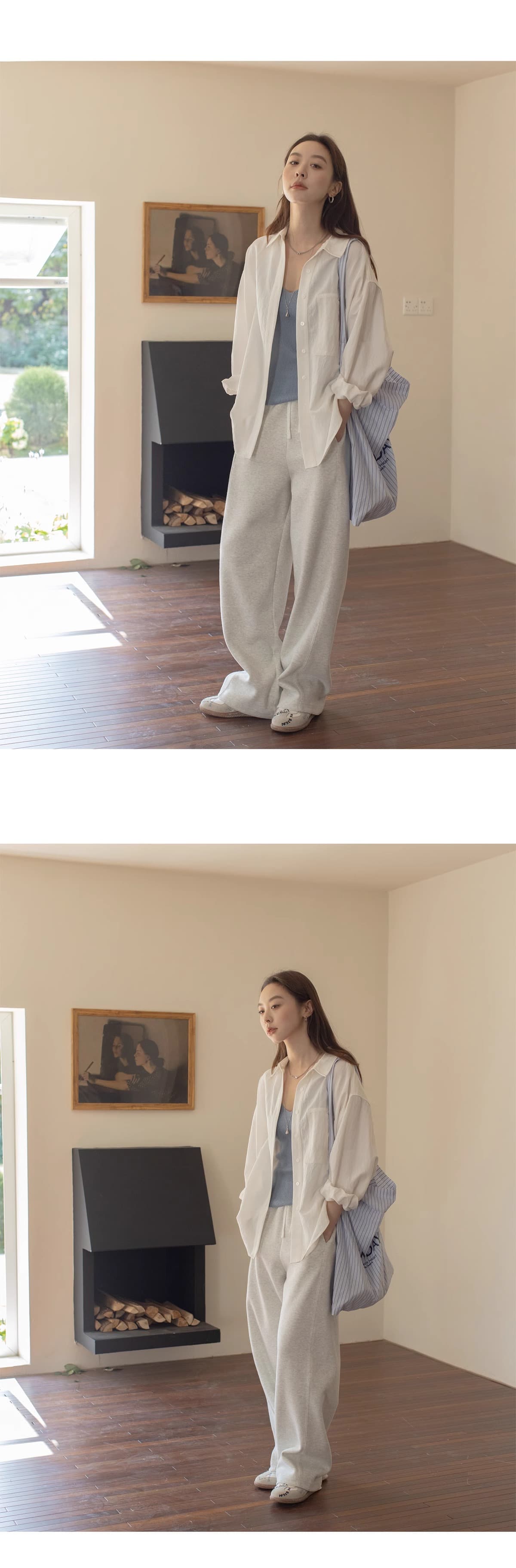 단색 미니멀리즘 폴로 칼라 여성 셔츠 봄 여름 2025 새로운 캐주얼 빅 포켓 도루 센스 긴팔 맨위 상세 이미지 22