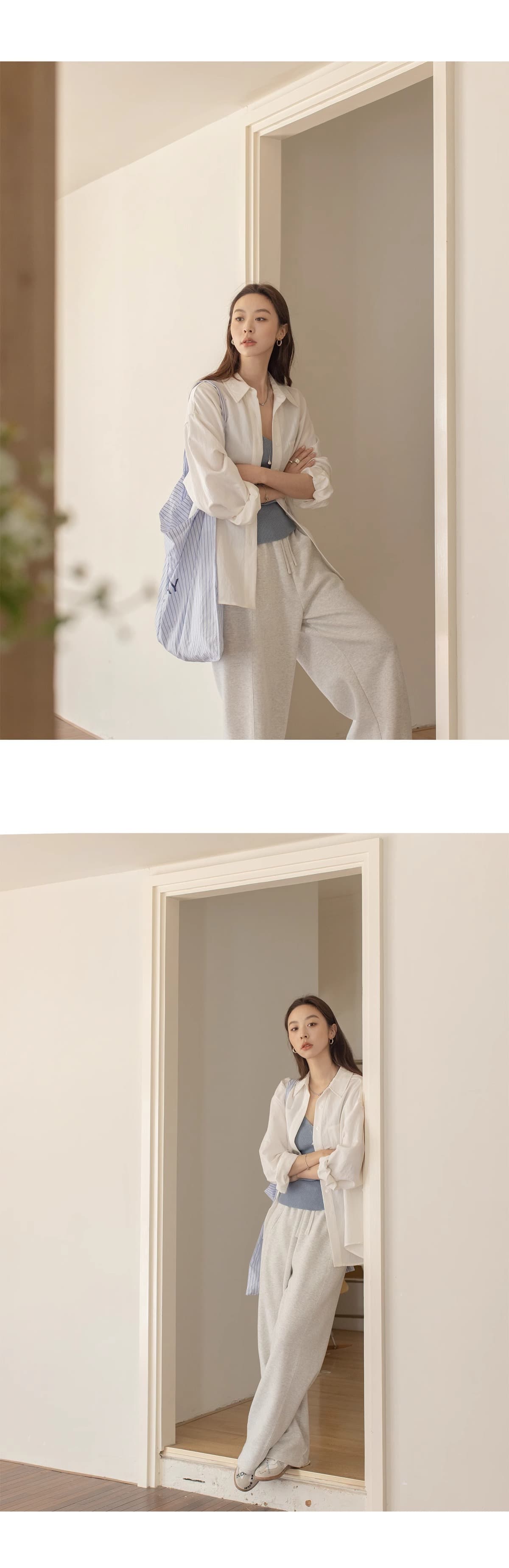 단색 미니멀리즘 폴로 칼라 여성 셔츠 봄 여름 2025 새로운 캐주얼 빅 포켓 도루 센스 긴팔 맨위 상세 이미지 24