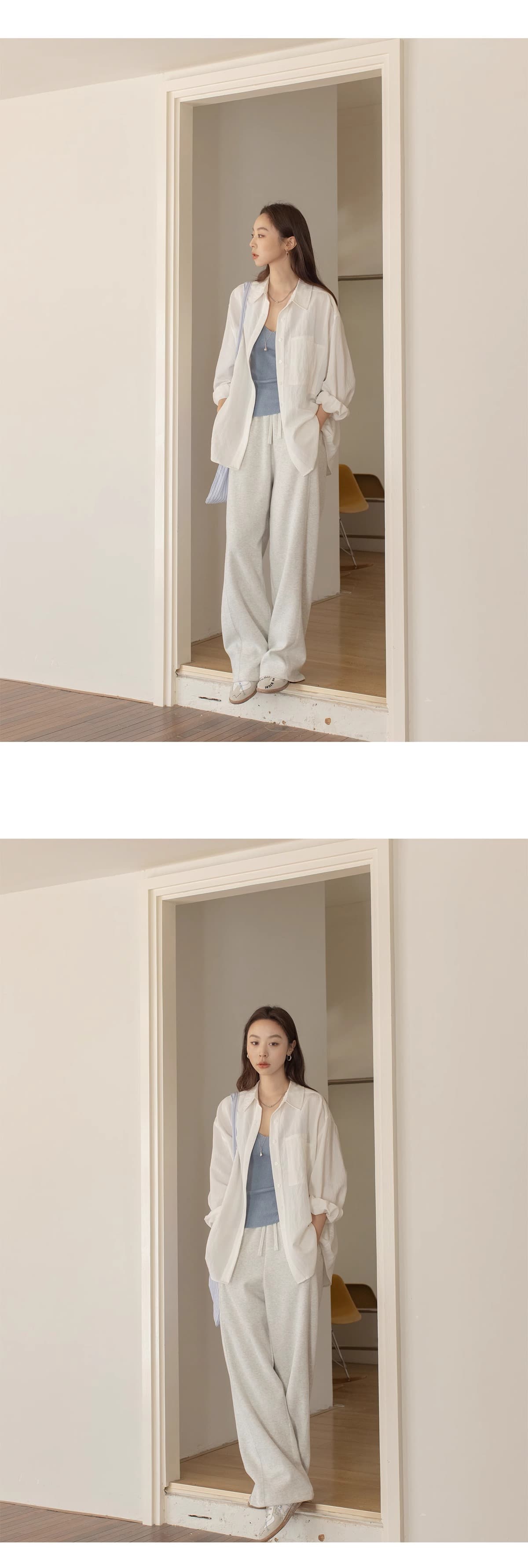 단색 미니멀리즘 폴로 칼라 여성 셔츠 봄 여름 2025 새로운 캐주얼 빅 포켓 도루 센스 긴팔 맨위 상세 이미지 25