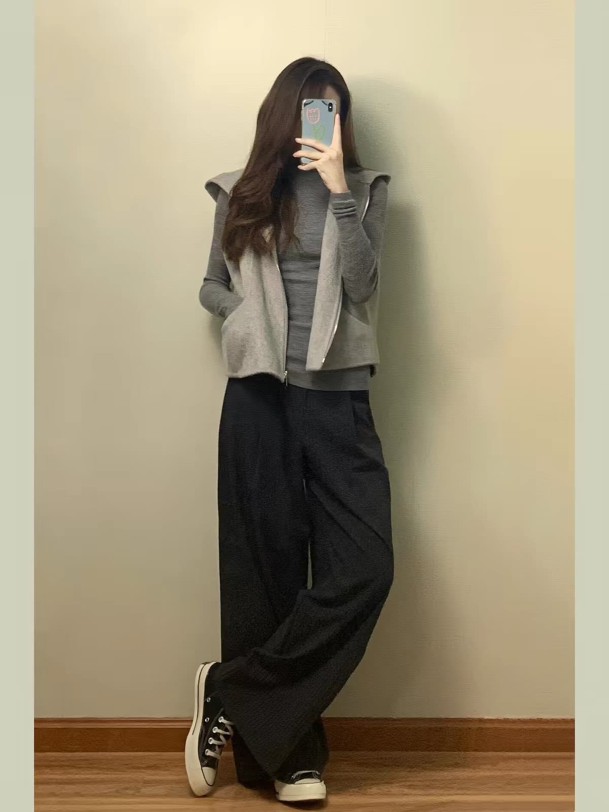 프랑스식 패션 미니멀리즘 바람 후드 모직 조끼 여자 가을 새로운 고급 센스 루즈핏 다용도 민소매 재킷 트렌디 상세 이미지 2