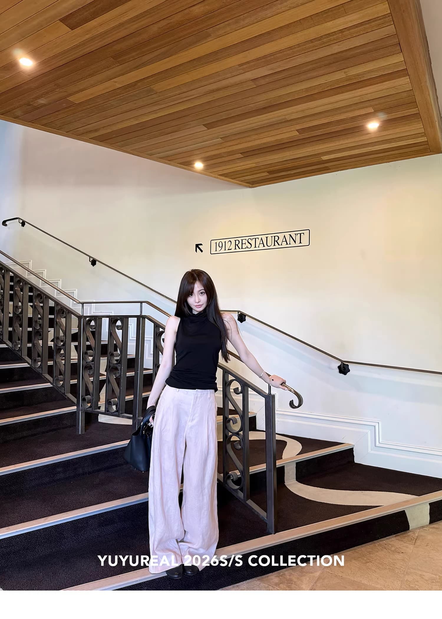 yuyureal 산소 100 전체 아마 여름 에어컨 화이트 핑크색 캐주얼 바지 도루 센스 넓은 다리 면 린넨 바지 상세 이미지 41