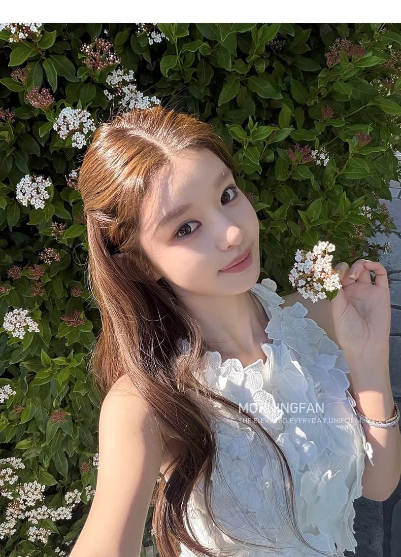 안녕하세요. 팬 팬 queenstown 쇼트 스타일 무거운 작업 3 차원 꽃 맨위 레이스업 반신 롱 스커트 세트 상세 이미지 25