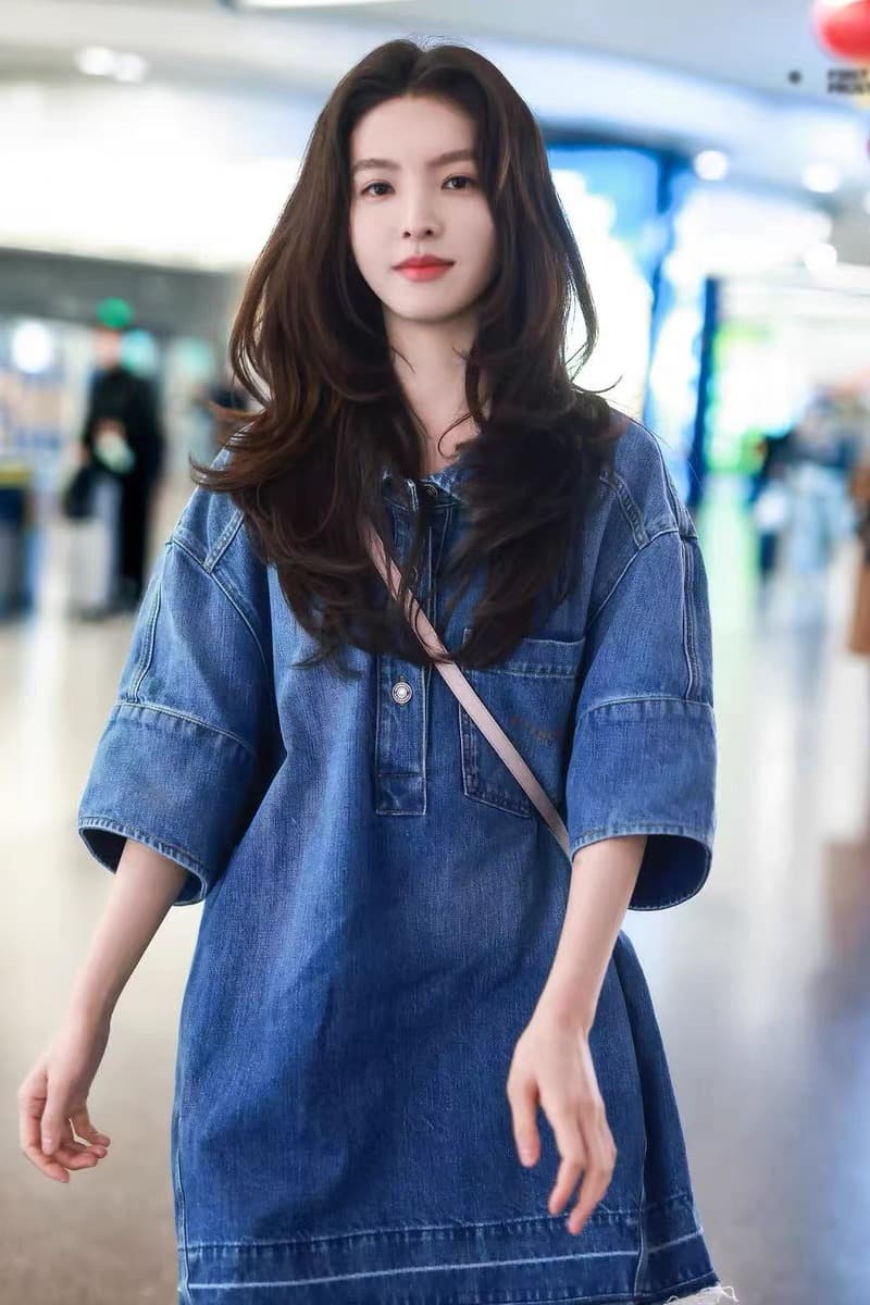 챕터 만약 난 스타 같은 단락 새로운 워싱 데님 여성 드레스 봄 프랑스식 레트로 셔츠 짧은 치마 이미지 5