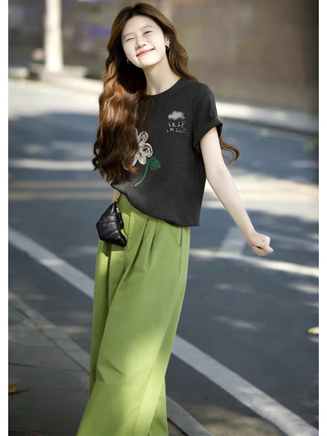 새로운 여름 드레스 관대 한 점잖은 전체 집합 작은 키 슈퍼 화재 착용 가져 가라. 캐주얼 와이드 레그 팬츠 투피스 슈트 여성 이미지 2