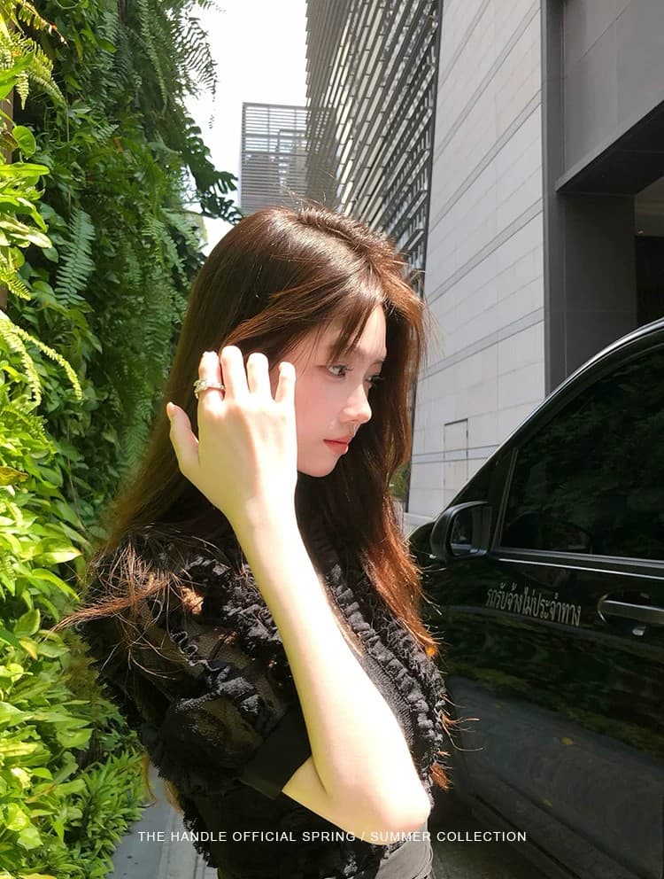 thehandle official dolce gabb a 사설 서비스 보여주기 섹션 무거운 작업 플리츠 레이스 드레스 여름 상세 이미지 4