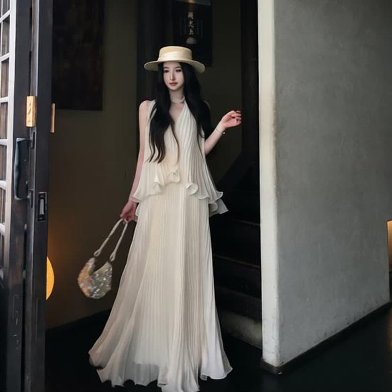 icelolly 해변가 착용 가져 가라. 휴가 바람 Tulle 조끼 슬립 여성 드레스 초여름 고유 한 아름다운 작은 치마 상세 이미지 5