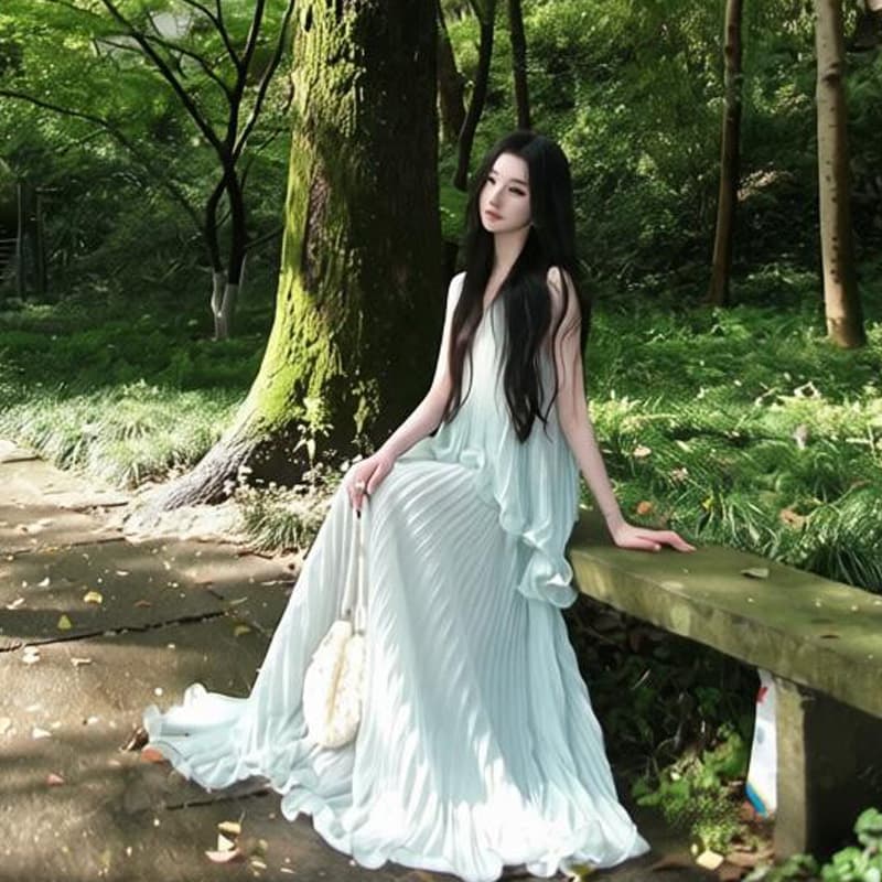 icelolly 해변가 착용 가져 가라. 휴가 바람 Tulle 조끼 슬립 여성 드레스 초여름 고유 한 아름다운 작은 치마 상세 이미지 6